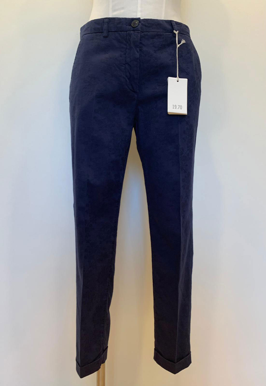 19.70 Pantalone Donna Jaquard Fiore Blu