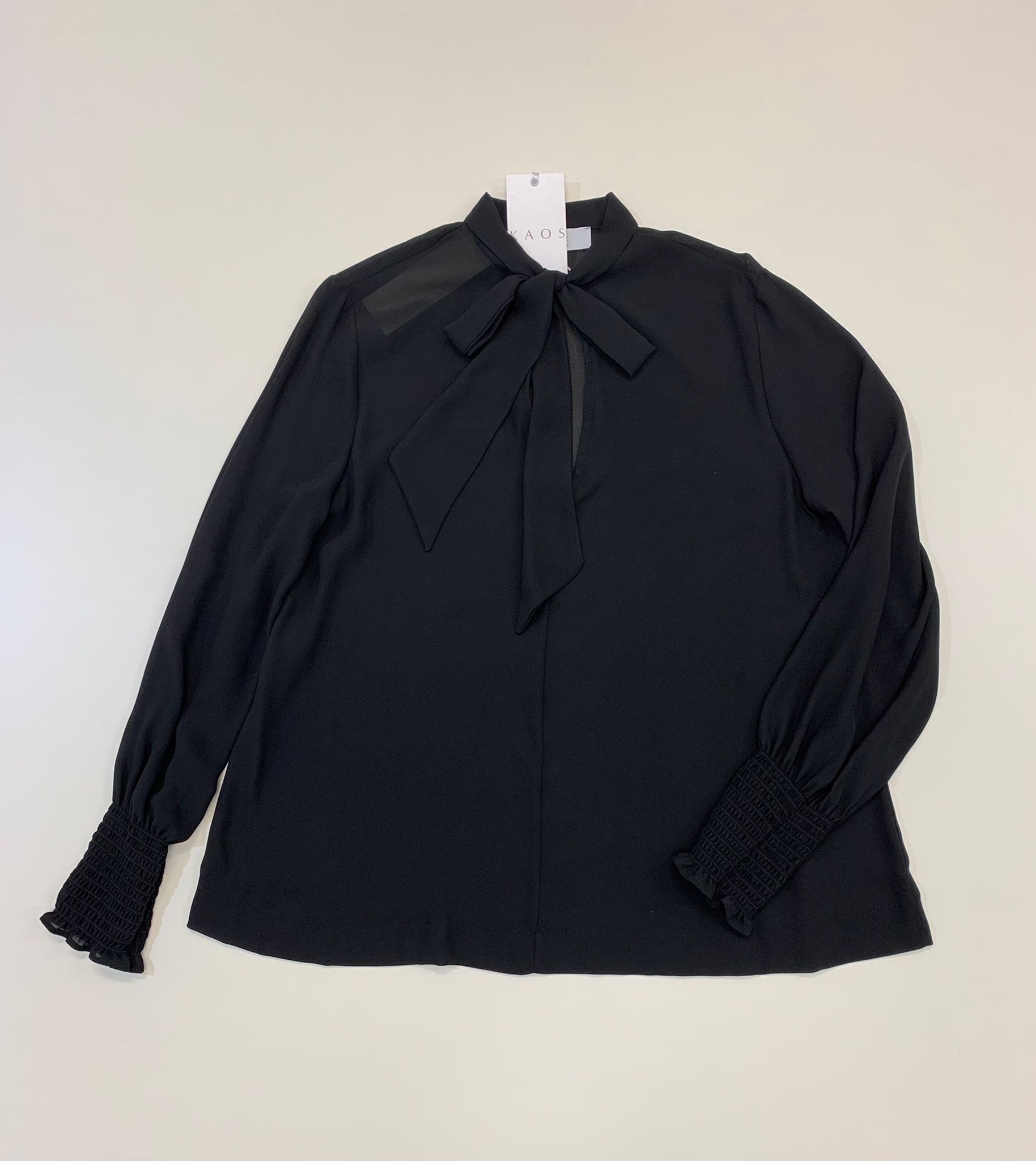 Camicia Donna Kaos Collection Blusa con Fiocco Nero