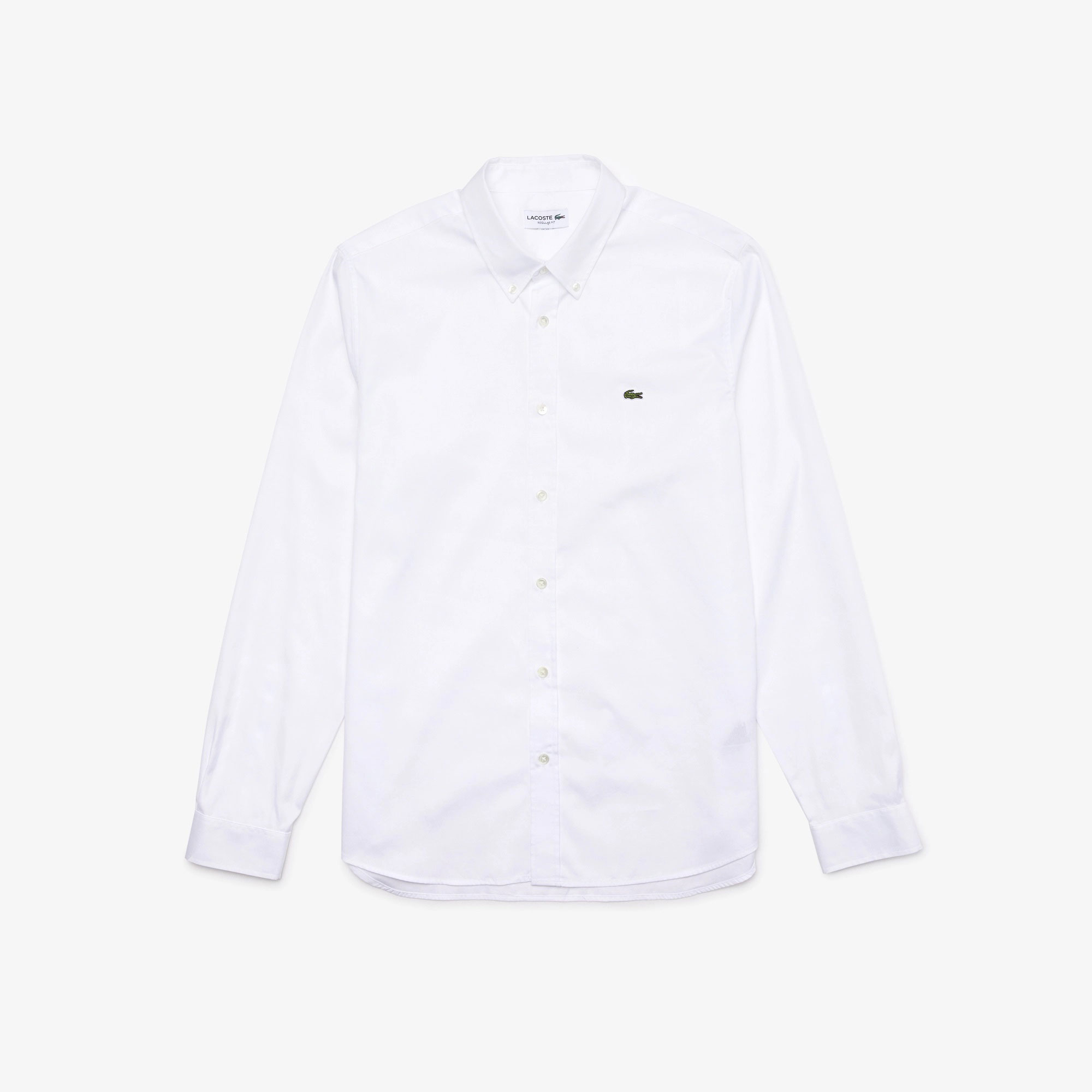 Camicia Lacoste Cotone Alta Qualita Tegular Fit Bianco