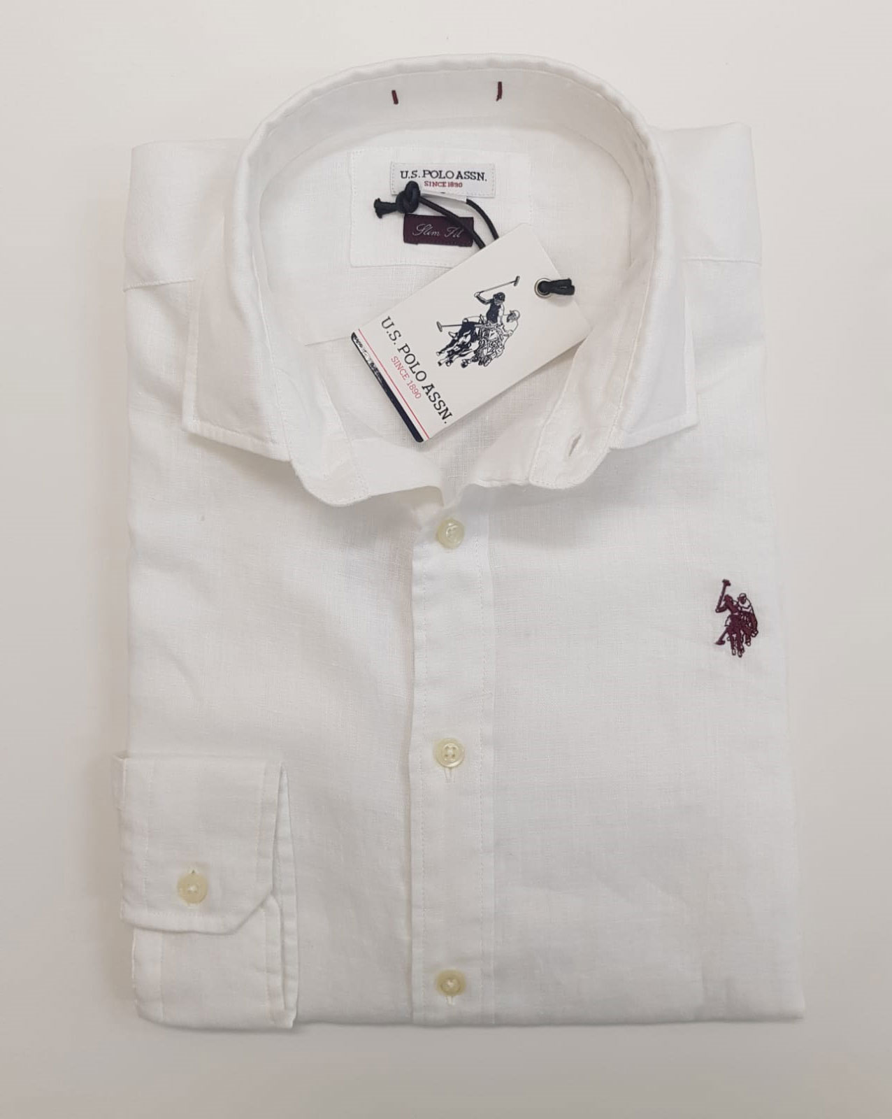 Camicia US Polo Lino Bianco