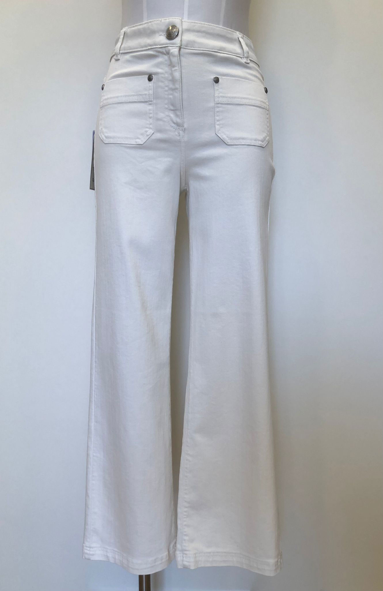 Nenette Pantalone Donna Cropped Cotone Bianco
