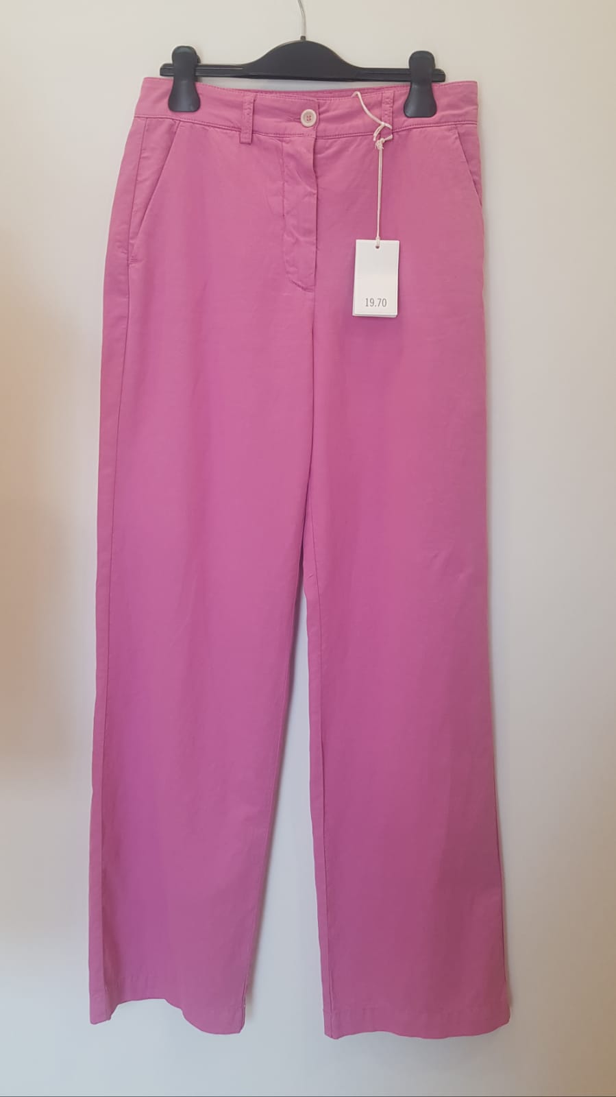 Pantalone 19.70 Cotone Lino Diagonale Rosa