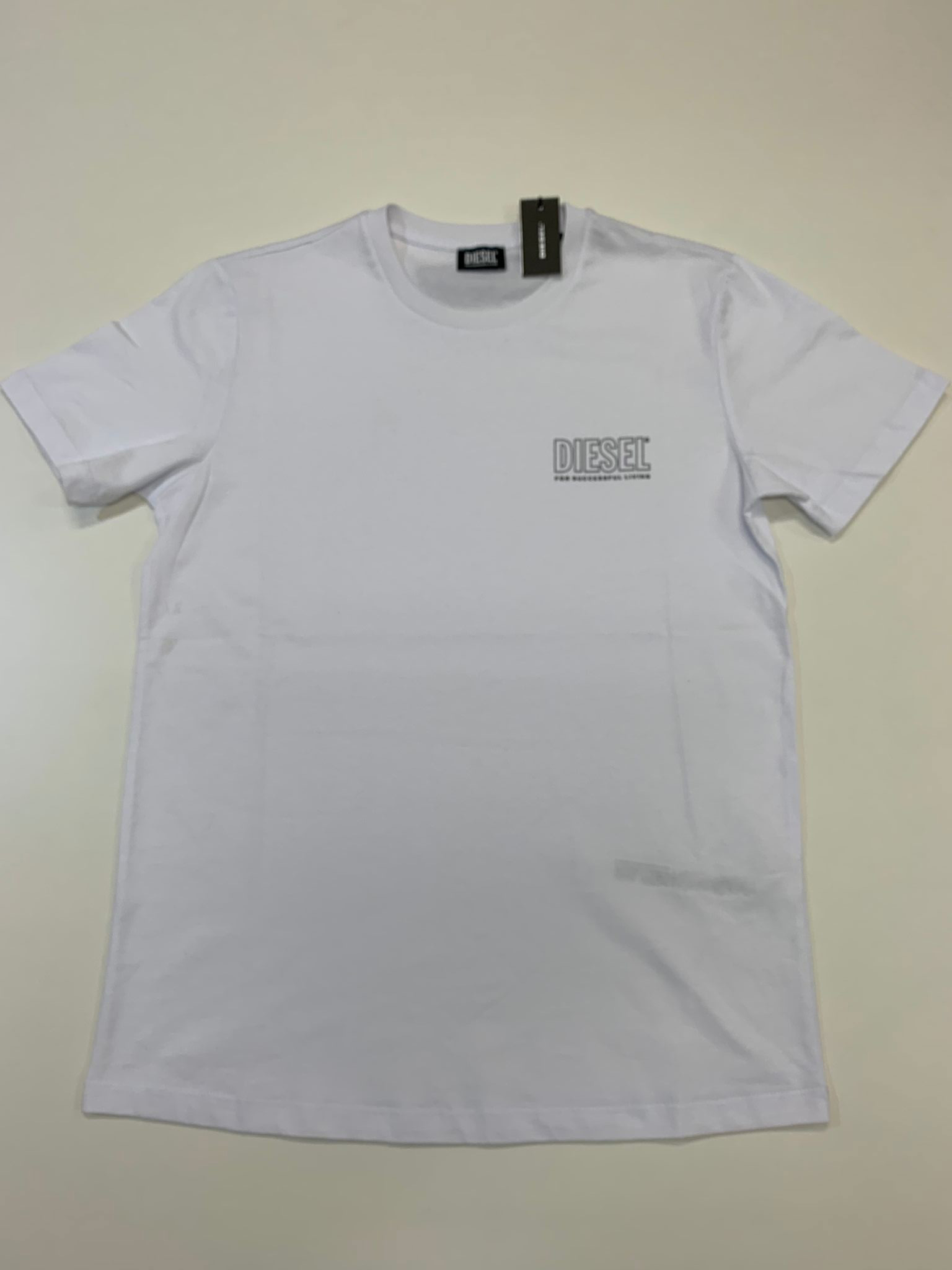 T-Shirt Diesel Mezza Manica Scritta Bianco