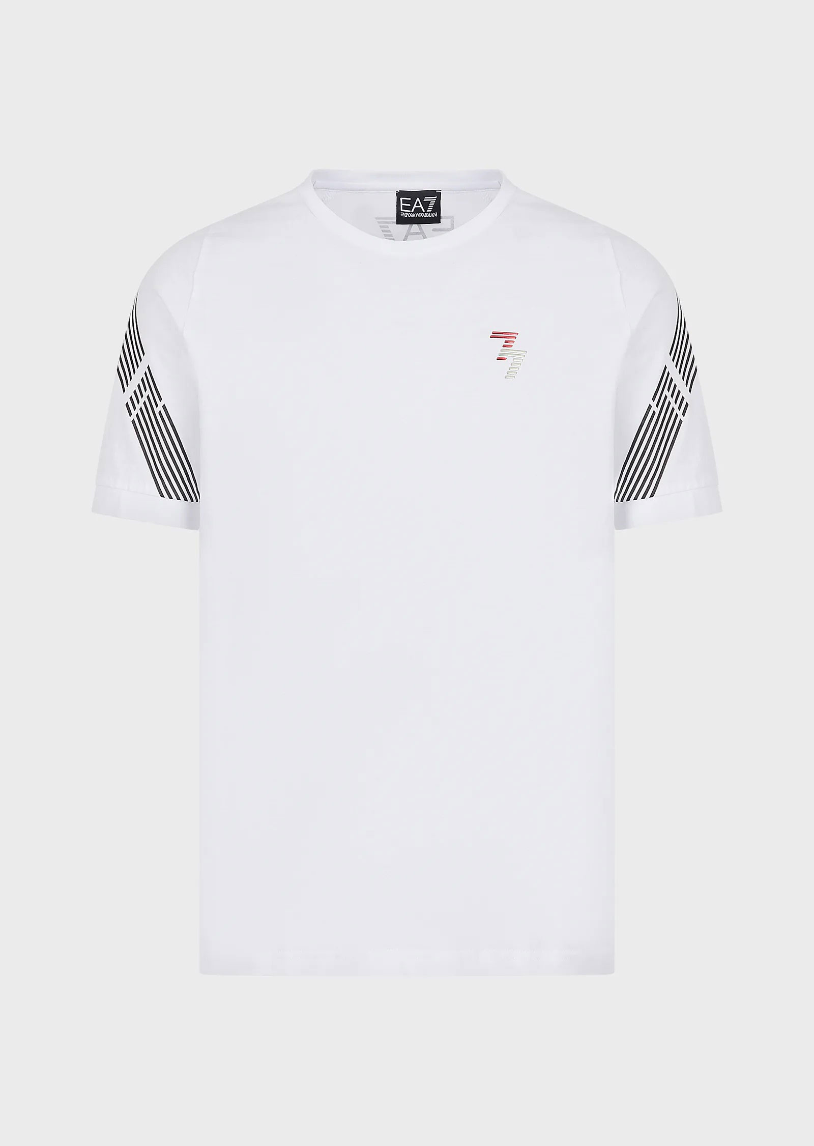 T-shirt EA7 7 Lines In Cotone Riciclato Bianco