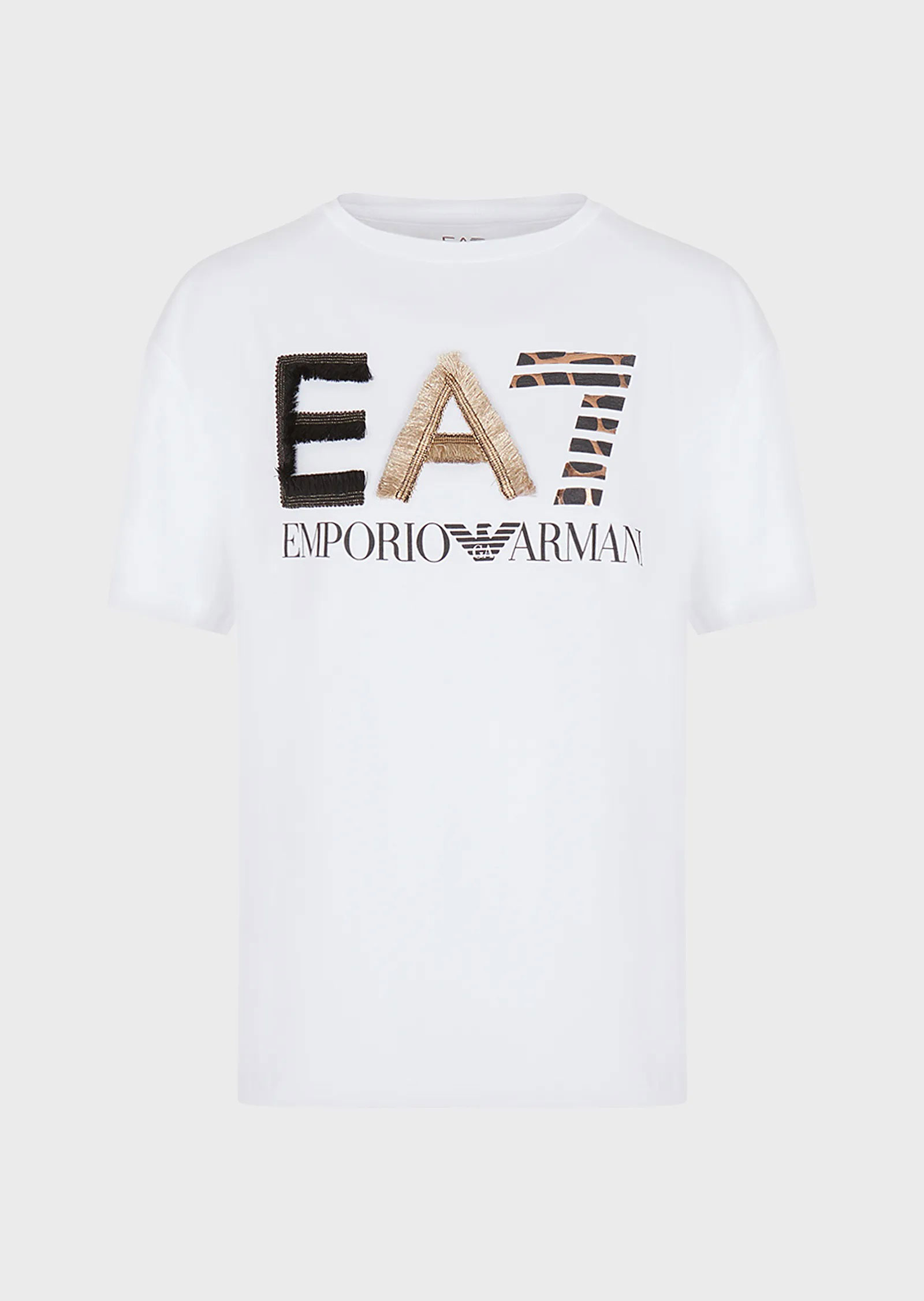 T-Shirt EA7 Logo Series Con Maxi Logo Bianco