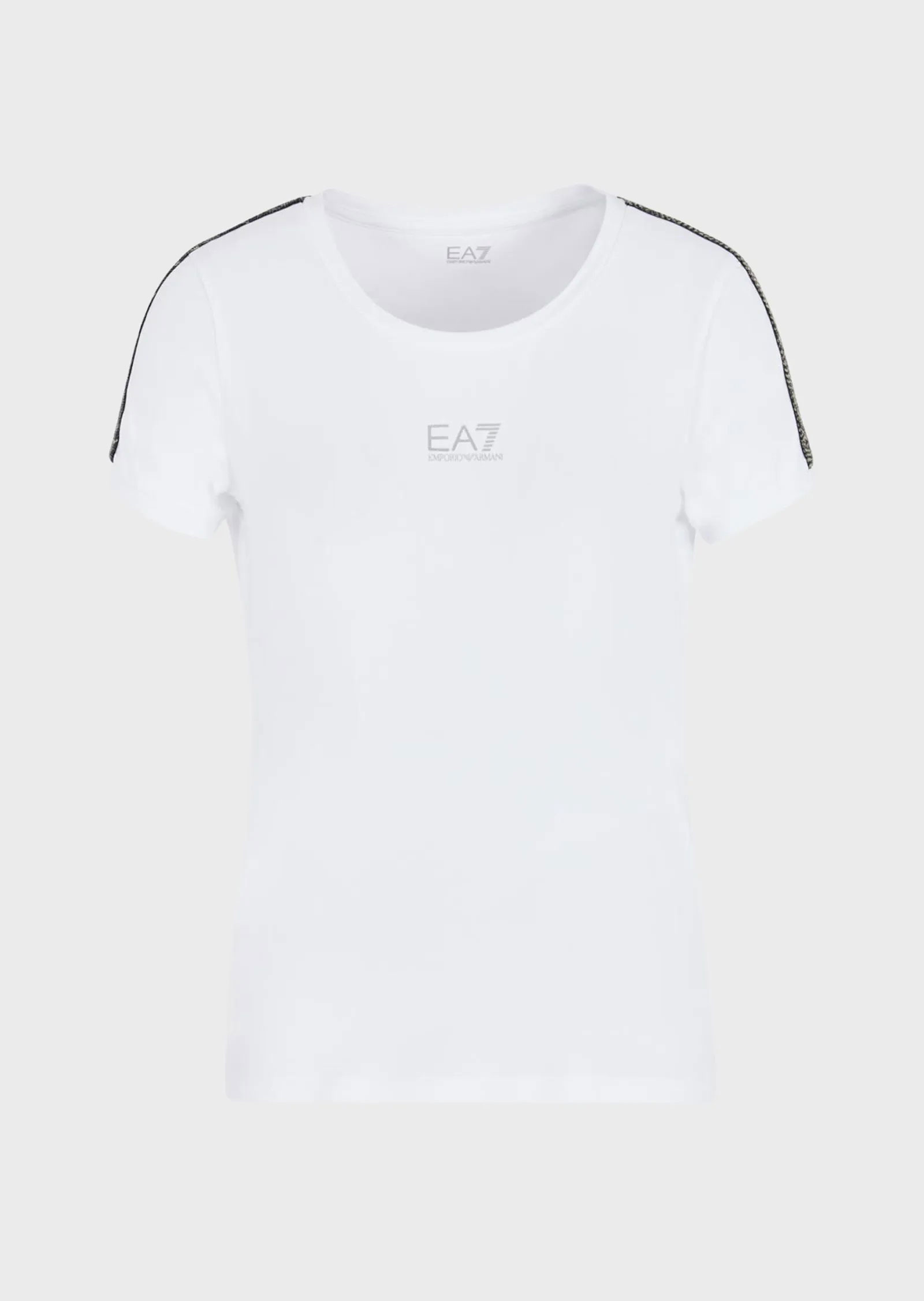 T-Shirt EA7 Logo Series In Misto Cotone Organico Bianco