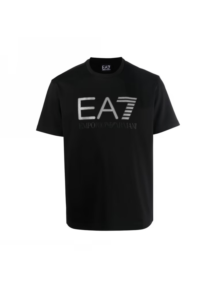T-shirt EA7 mezze maniche maxilogo Nero