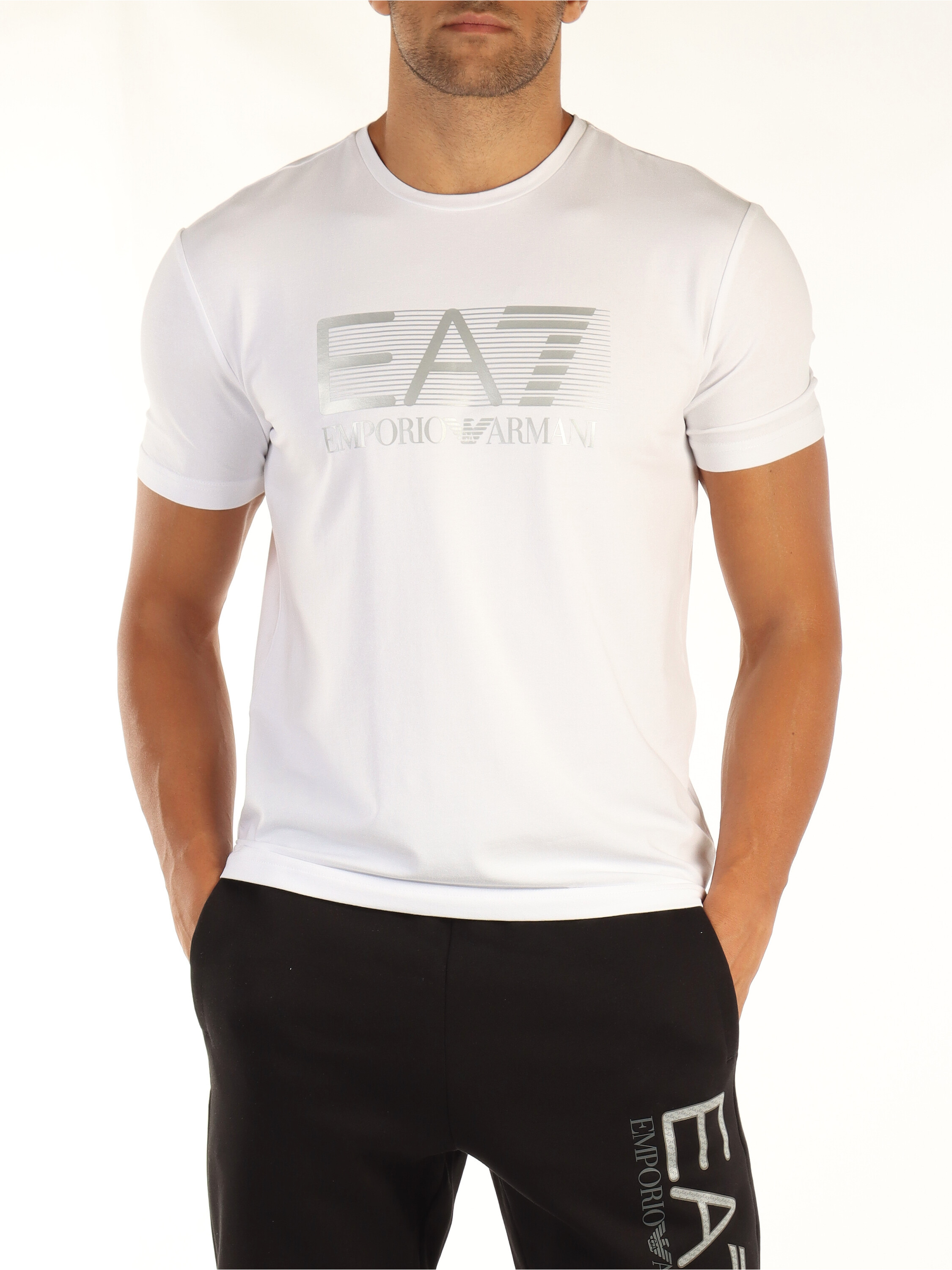T-shirt EA7 mezze maniche visibility Bianco