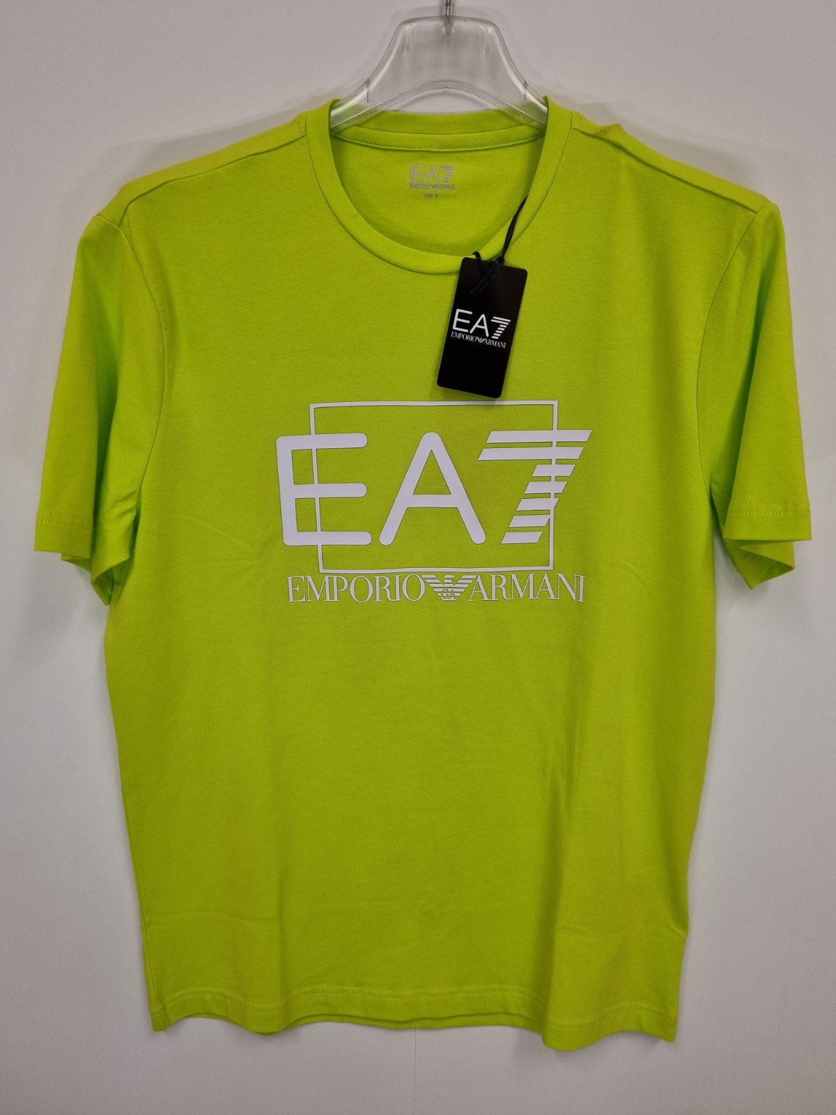 T-shirt EA7 Slim Scritta Verde Acido