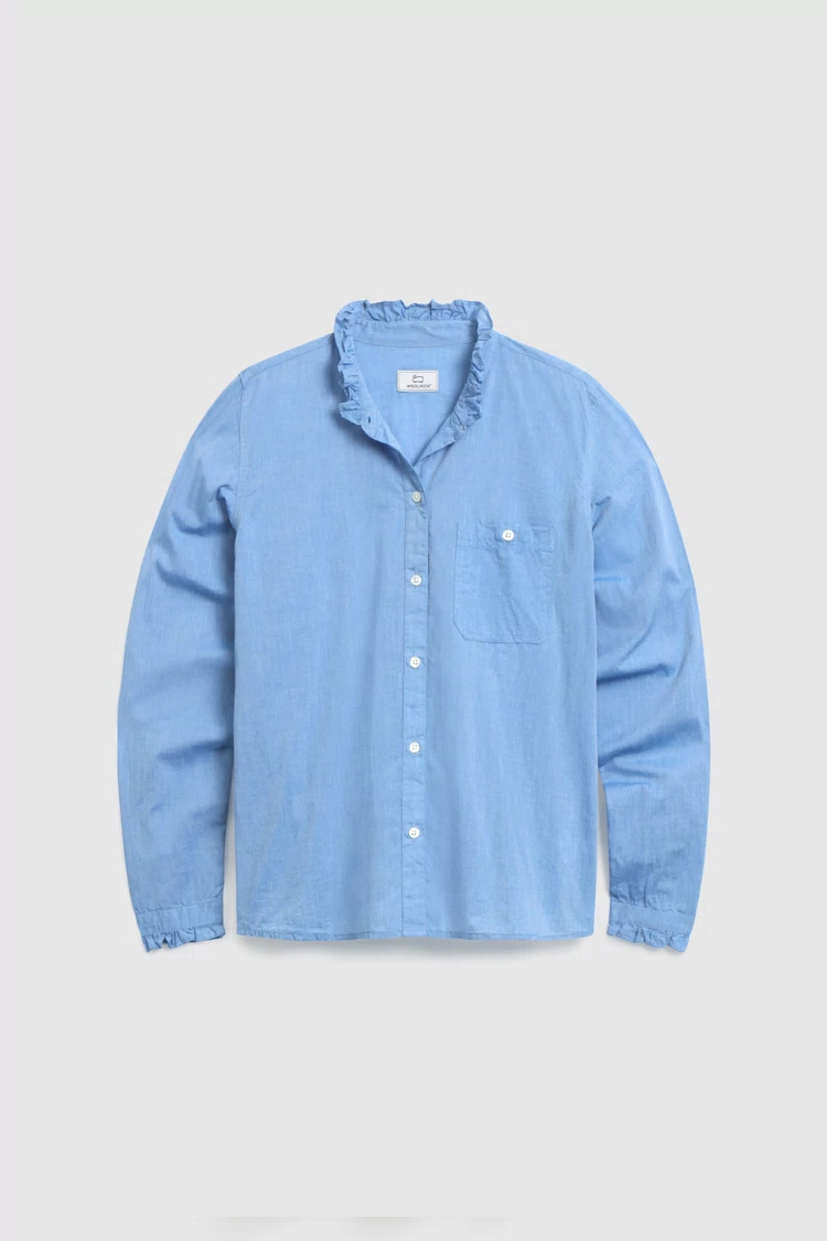 Woolrich Camicia Donna Chambray Shirt Blu Chiaro