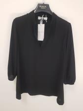 Blusa Kaos Collection Manica Palloncino in Georgette Nera