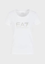 T-shirt EA7 Shiny In cotone Stretch Bianco